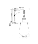 CLA STRUNG: Interior Decorative Black / Antique Brass and Clear Pear Shape Glass Wall Light