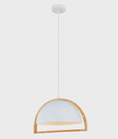 CLA SWING: Dome With Wood Frame Pendant Lights