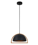 CLA SWING: Dome With Wood Frame Pendant Lights