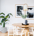 CLA SWING: Ellipse with Wood Frame Pendant Lights