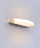 CLA SYDNEY: City Series LED Interior Satin Nickel Curved Frosted Diffuser Wall Light