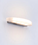 CLA SYDNEY: City Series LED Interior Satin Nickel Curved Frosted Diffuser Wall Light