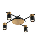 CLA TACHE: Interior Spot Ceiling Lights (with Adjustable Black & Antique Brass Heads) IP20
