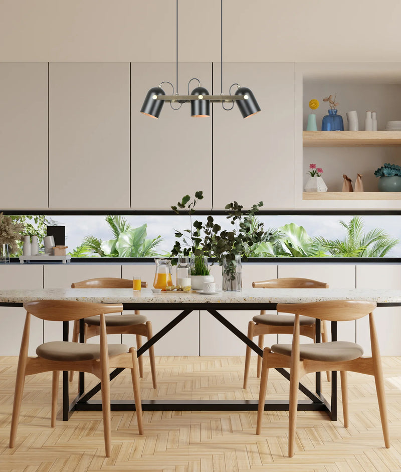 CLA TAZZA: Interior Ellipse Shade with Antique Brass Hardware Pendant Light
