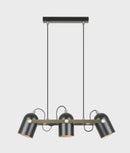 CLA TAZZA: Interior Ellipse Shade with Antique Brass Hardware Pendant Light