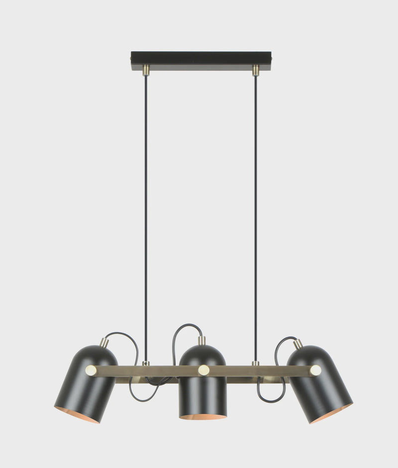 CLA TAZZA: Interior Ellipse Shade with Antique Brass Hardware Pendant Light