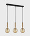 CLA TRATTINO: Interior Bronze Amber /Smokey Black Spherical Glass Multiple Bar Base Pendant Lights X3S