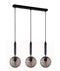 CLA TRATTINO: Interior Bronze Amber /Smokey Black Spherical Glass Multiple Bar Base Pendant Lights X3S