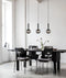CLA TRATTINO: Interior Bronze Amber /Smokey Black Spherical Glass Multiple Bar Base Pendant Lights X3S