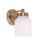 CLA TUFO: Interior White Single Jar Alabaster with Brass Highlight Wall Light