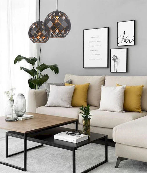 CLA TUILE: Interior Large Embossed Tiled Iron Wine Glass Shape Pendant Lights