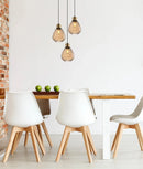 CLA TULIP: Interior Bronze Amber / Smokey Black Wine Glass Ribbed Multiple Round Base Pendant Lights