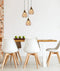 CLA TULIP: Interior Bronze Amber / Smokey Black Wine Glass Ribbed Multiple Round Base Pendant Lights