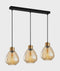 CLA TULIP: Interior Bronze Amber / Smokey Black Wine Glass Ribbed Multiple Bar Base Pendant Lights
