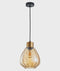 CLA TULIP: Interior Bronze Amber / Smokey Black Wine Glass Ribbed Pendant Lights