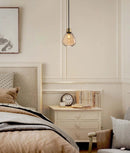 CLA TULIP: Interior Bronze Amber / Smokey Black Wine Glass Ribbed Pendant Lights