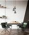 CLA TULIP: Interior Bronze Amber / Smokey Black Wine Glass Ribbed Multiple Round Base Pendant Lights