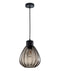 CLA TULIP: Interior Bronze Amber / Smokey Black Wine Glass Ribbed Pendant Lights