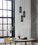 CLA VENETO: Industrial Aged Decorative Multiple Black Mesh Pendant Light