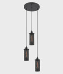 CLA VENETO: Industrial Aged Decorative Multiple Black Mesh Pendant Light