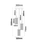 CLA VENETO: Industrial Aged Decorative Multiple Black Mesh Pendant Light