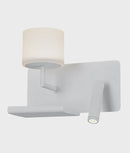 CLA VIGO: City Series LED 2 Switch Frosted Glass Deco Wall Light & Reading Light (with USB charger)