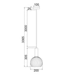 CLA VINTAJ: Interior Wine Glass Shape Ribbed Glass Pendant Lights
