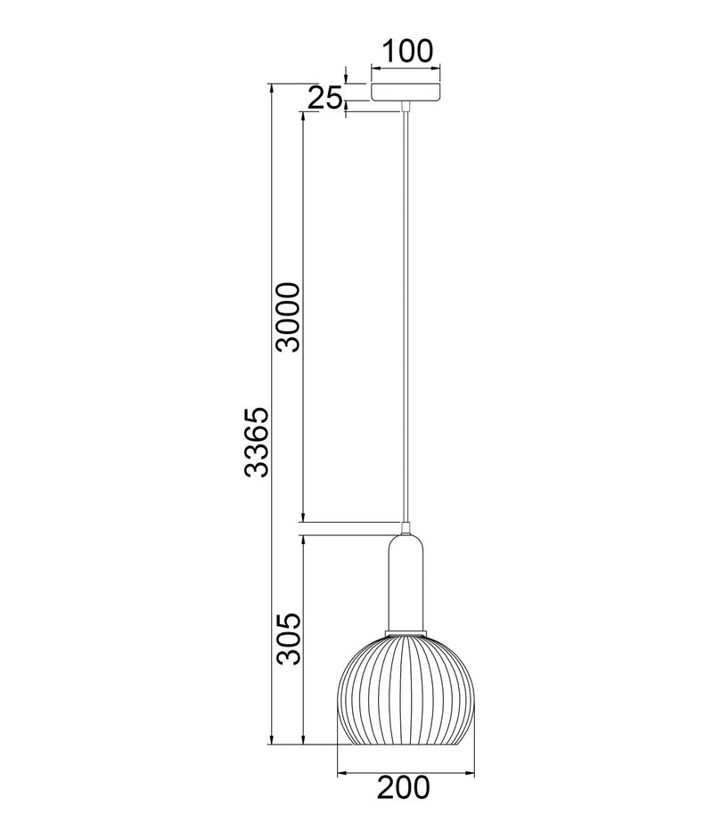 CLA VINTAJ: Interior Wine Glass Shape Ribbed Glass Pendant Lights