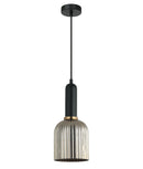 CLA VINTAJ: Retro Interior Ellipse Shape Ribbed Glass Pendant Lights