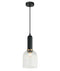 CLA VINTAJ: Retro Interior Ellipse Shape Ribbed Glass Pendant Lights