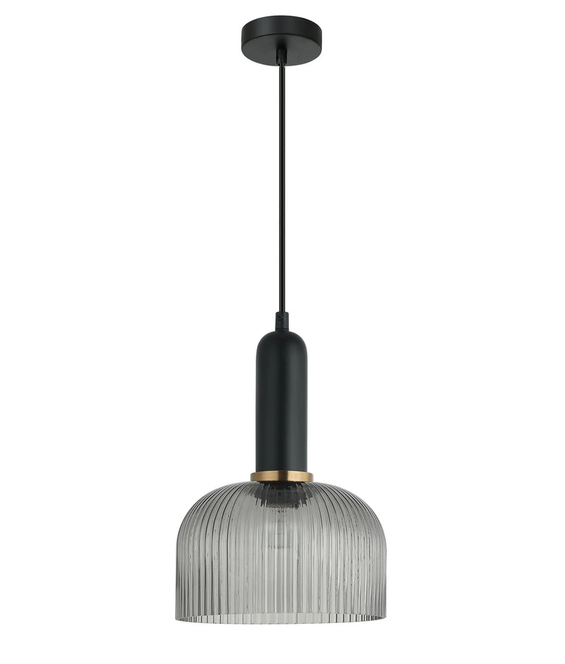 CLA VINTAJ: Retro Interior Dome Shape Ribbed Glass Pendant Lights