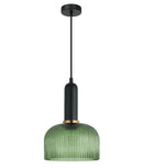 CLA VINTAJ: Retro Interior Dome Shape Ribbed Glass Pendant Lights