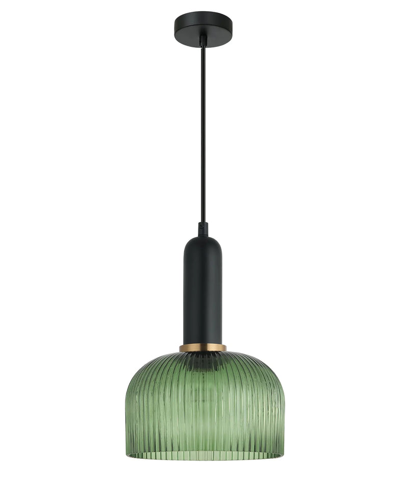 CLA VINTAJ: Retro Interior Dome Shape Ribbed Glass Pendant Lights