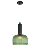 CLA VINTAJ: Retro Interior Dome Shape Ribbed Glass Pendant Lights