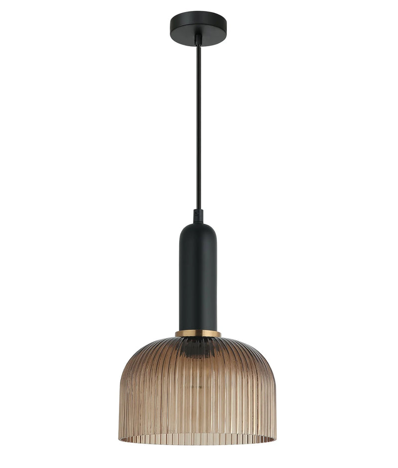 CLA VINTAJ: Retro Interior Dome Shape Ribbed Glass Pendant Lights