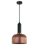 CLA VINTAJ: Retro Interior Dome Shape Ribbed Glass Pendant Lights