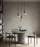 CLA VINTAJ: Retro Interior Dome Shape Ribbed Glass Pendant Lights