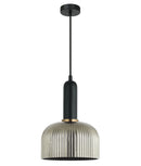 CLA VINTAJ: Retro Interior Dome Shape Ribbed Glass Pendant Lights