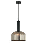 CLA VINTAJ: Retro Interior Dome Shape Ribbed Glass Pendant Lights