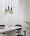 CLA VINTAJ: Retro Interior Ellipse Shape Ribbed Glass Pendant Lights