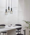 CLA VINTAJ: Retro Interior Ellipse Shape Ribbed Glass Pendant Lights