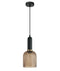CLA VINTAJ: Retro Interior Ellipse Shape Ribbed Glass Pendant Lights
