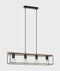 CLA VIRUN: Interior Rectangular Frame Wood with Black Hardware Pendant Light