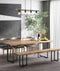 CLA VIRUN: Interior Rectangular Frame Wood with Black Hardware Pendant Light
