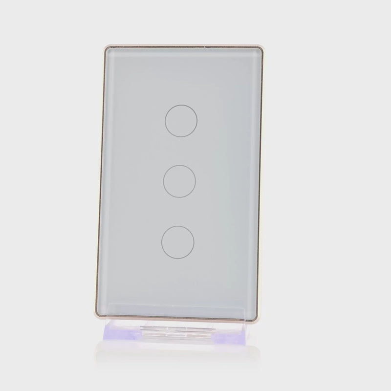Havit Lighting Wifi 3 Gang White with Gold Trim Wall Switch (HV9120-3)