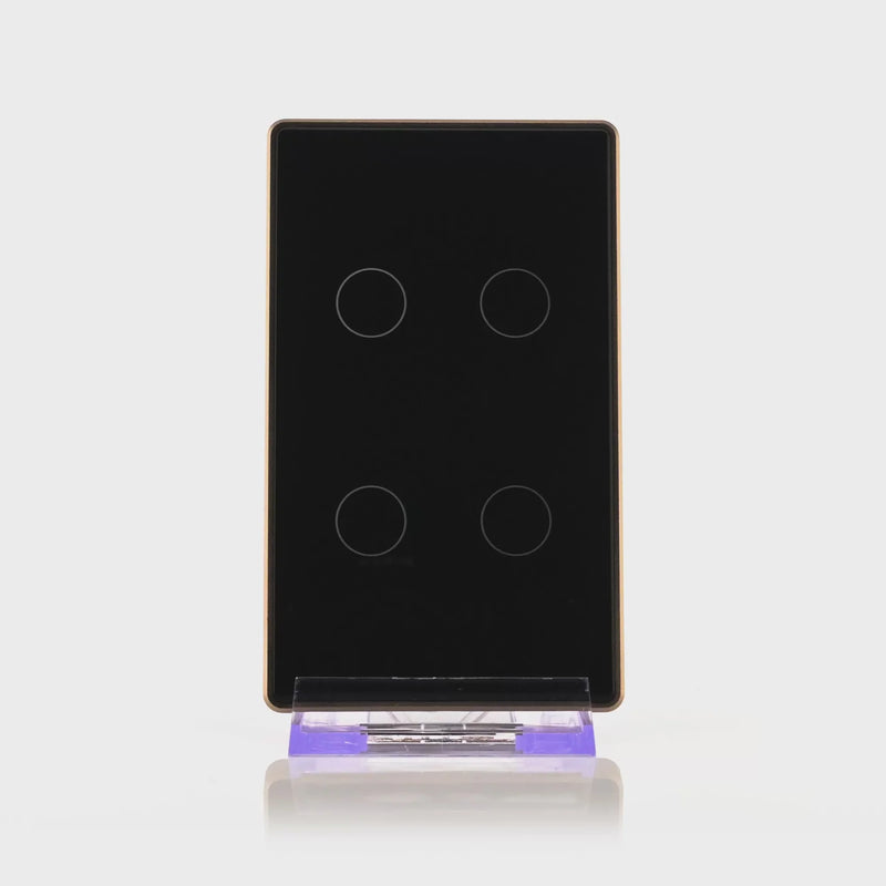 Havit Lighting Wifi 4 Gang Black with Gold Trim Wall Switch (HV9220-4)
