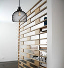 CLA CHEVEUX: Industrial Black Mesh Bird Cage Wine Glass Shape Pendant Light