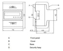 Tesla 3 Phase 4 wires DIN Rail Energy Meter LCD Display (KWHDRT-341)
