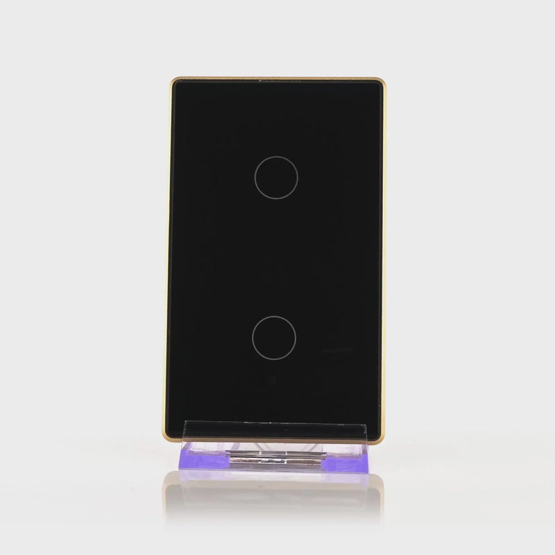 Havit Lighting Wifi 2 Gang Black with Gold Trim Wall Switch (HV9220-2)