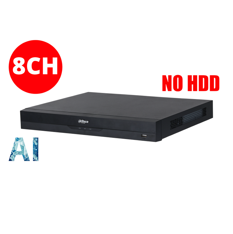 Dahua 8 Channels 1U 8PoE 2HDDs WizSense Network Video Recorder (NVR4208-8P-AI/ANZ)